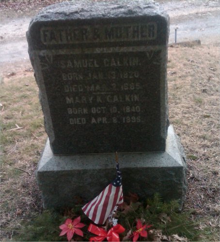 Headstone of Samuel Calkin