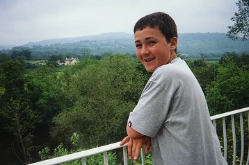 Asa on his hotel balcony